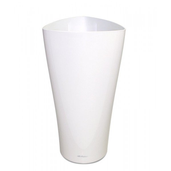 terwijl de onderzijde een cirkelvorm heeft. Het resultaat is een plantenbak met een bijzonder elegante vorm