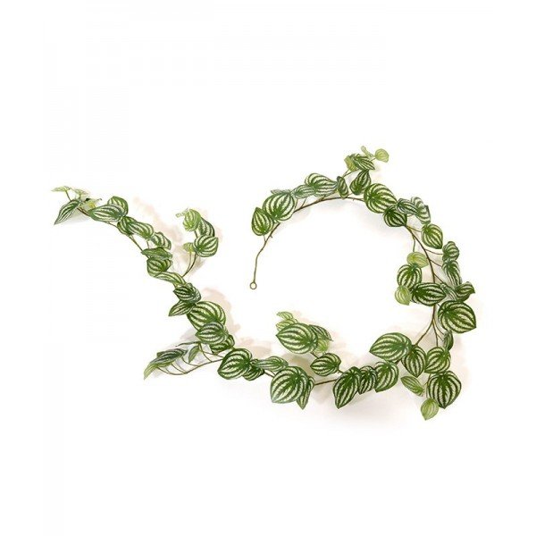 Deze Peperomia kunst guirlande is een nauwelijks van echt te onderscheiden en in het oog springende decoratie