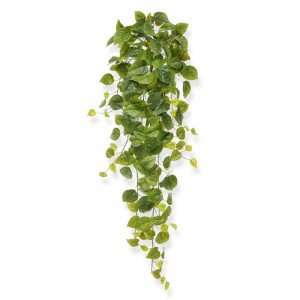 De Philodendron kunst hangplant 80 cm heeft frisgroene