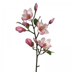 Een bijzonder hoog decoratief gehalte heeft deze kunst Magnolia Tak 80 cm roze. De kunsttak is zeer goed nagemaakt met verschillende zijtakken