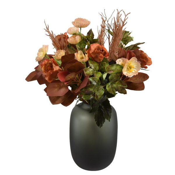 Kunst herfstboeket rozenboeket bi-color varen maple en wax - oranje/zalm Kunst herfstboeket rozenboeket bi-color varen maple en wax - oranje/zalm