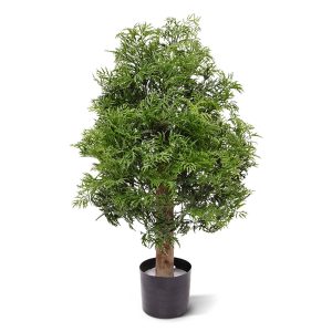 Deze kunst Ming Aralia 95 cm UV op stam is gemaakt van kwalitatief hoogwaardig pvc. In de kunststof blaadjes van deze Aralia is een speciale UV-protector verwerkt