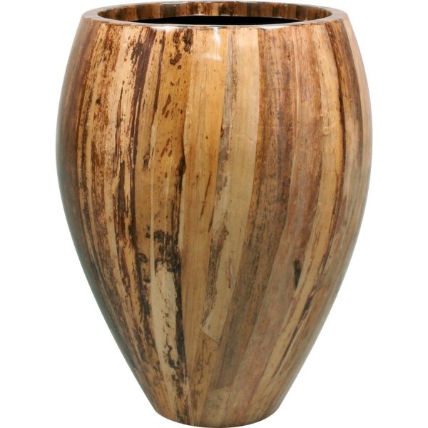 Deze natural Banana plantenbak is gemaakt van licht en sterk fiberglas. De buitenzijde is omkleed met gedroogde vezels van bananenbladeren en is afgewerkt met meerdere