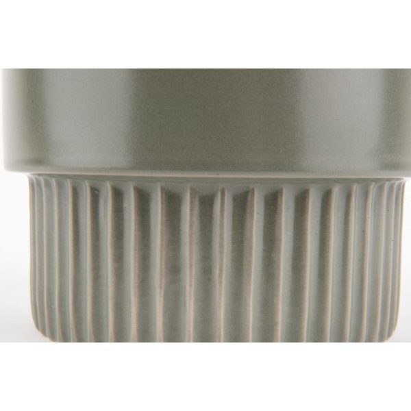 Plantenpot Ribbed High 26x 12 cm vergrijsde jade 4