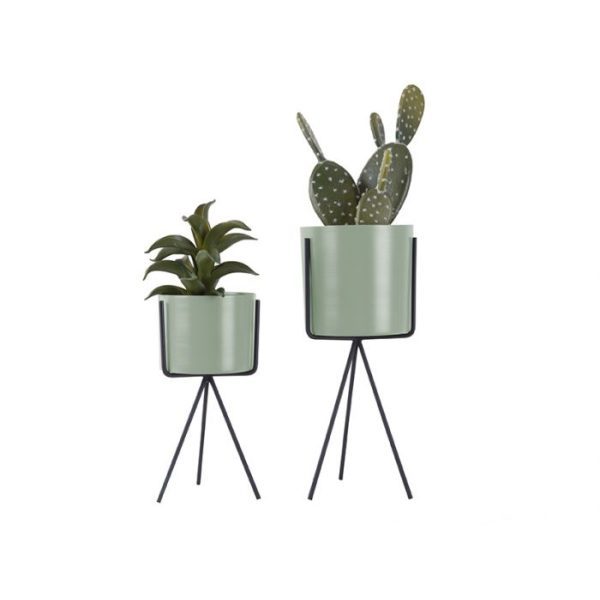 5x 12 Plantenpot Set Pedestal 295x 125 cm groen 1