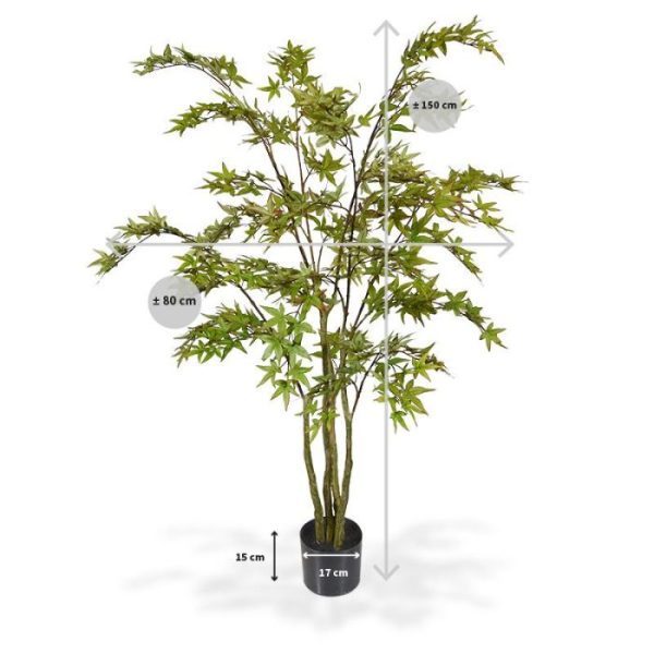 Acer kunstboom 150 cm groen Met deze prachtige Acer kunstplant raakt u wel heel snel in hogere sferen. Zeker als het om een Oosters tintje mag gaan