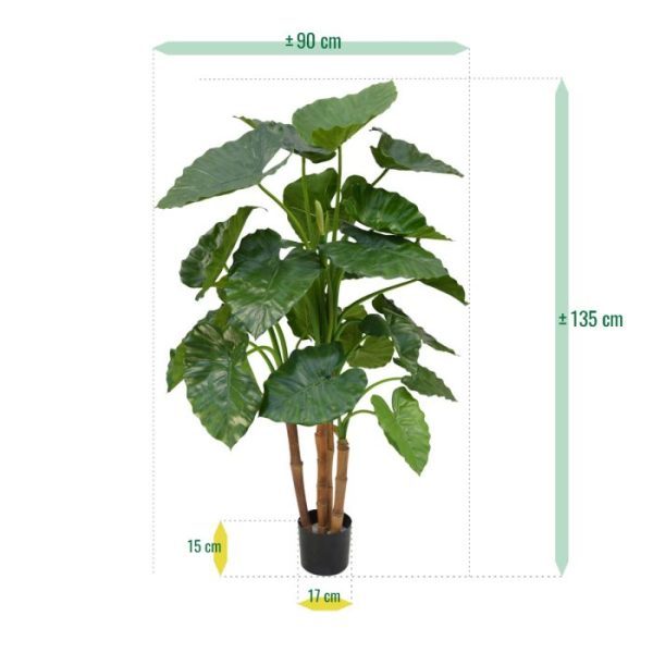 Alocasia Calidora Deluxe kunstplant 125 cm 10