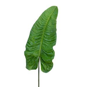 Deze gigantische Alocasia kunstbladtak brengt een luxe sfeer en exotische allure in ieder vertrek. Ziet u ze zachtjes wiegen in de wind