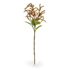 7 kunstzijden bladeren en realistische pluimen. De nagemaakte Amaranthus oranje wordt standaard als losse steel geleverd en kan daardoor decoratief verwerkt worden in prachtige kunstboeketten. De lengte is ongeveer 55 cm. De breedte is ongeveer 15 cm.
