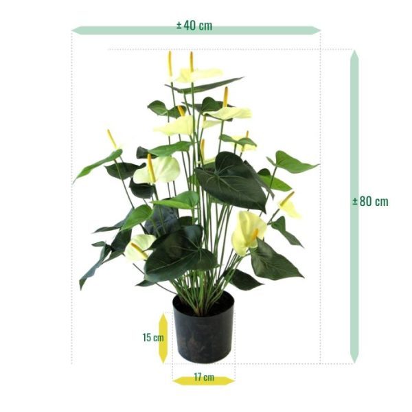 Anthurium Deluxe kunstplant 80 cm creme 4