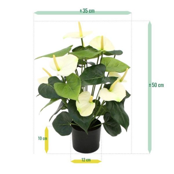 Anthurium-Deluxe-kunstplant-creme-50cm-7 Anthurium Deluxe kunstplant creme 50cm 7