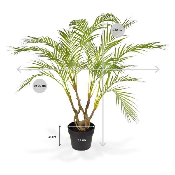Areca kunstpalm 90 cm in pot