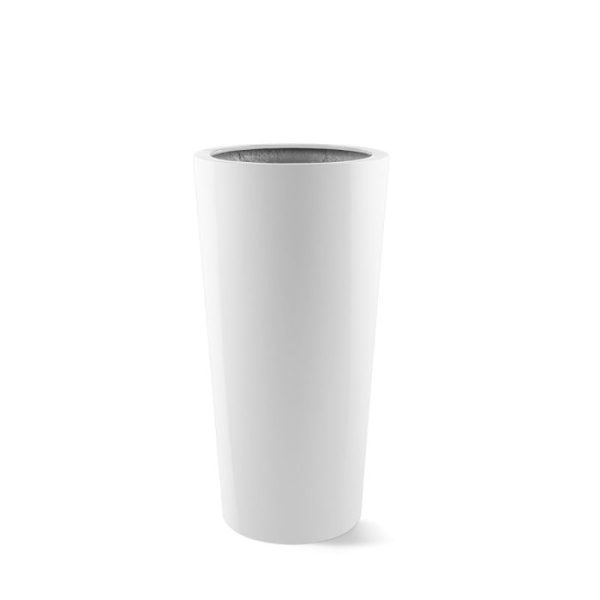 Argento Vase M Shiny White 36x68 modern en weersbestendig. U kunt kiezen uit diverse vormen en verschillende moderne