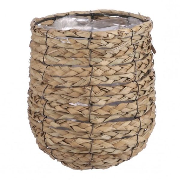 Luxe plantenbakken Avalon mand rond l.bruin H21 x o18 cm 2