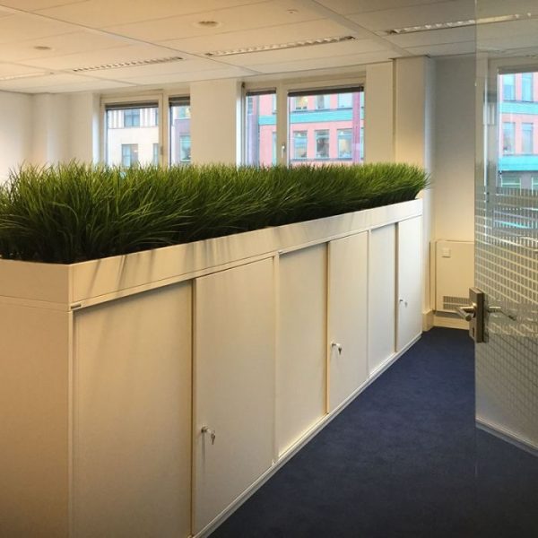 Kunstplanten waarvan ±12 cm steel. Het kunstgras steekt dus zo'n 28 cm boven de rand van uw op te steken schaal uit. Vraag naar de mogelijkheden om dit Bamboe Grasboeket op maat te laten opsteken voor uw decoratieve doeleinden!