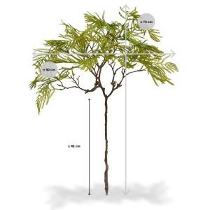 Deze Bonsai Varen kunsttak 70 cm is bijzonder gedetailleerd nagemaakt. Met meerdere in een mooie vaas is deze tak bijzonder decoratief op bijvoorbeeld een balie of bij u thuis. De plastic kunsttak bestaat uit vele zijtakken met een koraaltak-achtige