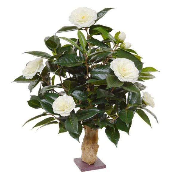 Camelia kunstplant 60 cm op voet creme 6