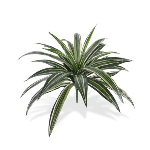 Kunstbloemen speels uiterlijk heeft dit Dracaena boeket in een bonte mengeling van kleuren. Gele