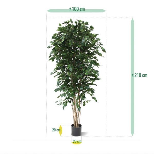 Ficus Exotica Deluxe kunstboom 210 cm groen 3