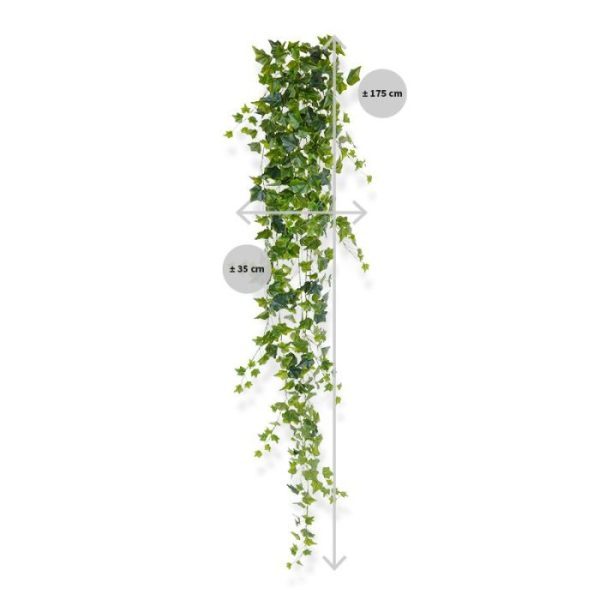 Hedera kunsthangplant 190 cm groen een unieke variatie in een groene wand in uw horeca of een verticale tuin thuis.