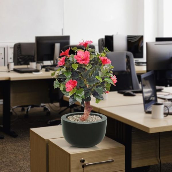 Hibiscus-kunstplant-65-cm-op-voet-rood-9 Hibiscus kunstplant 65 cm op voet rood 9