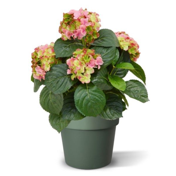 Bloeiende kunstplanten de breedte is 35 cm en leverbaar in de kleuren roze