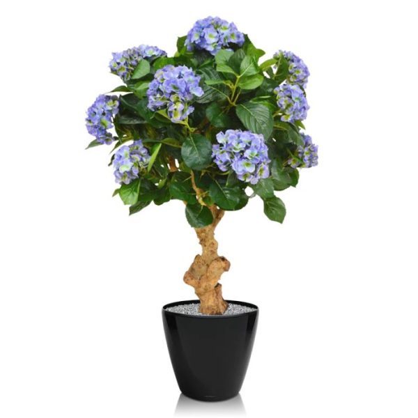 Deze schitterende Hortensia Deluxe op stam is net echt!   De kunstplant is gebouwd op een dikke stronk van echt hout en heeft maar liefst 13 grote