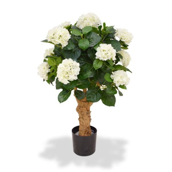 Hortensia Deluxe kunstplant op stam 90 cm creme 10