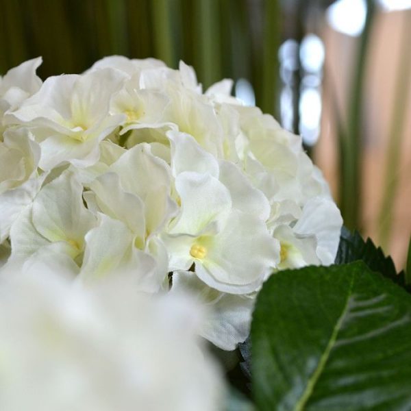 Hortensia Deluxe kunstplant op stam 90 cm creme 4