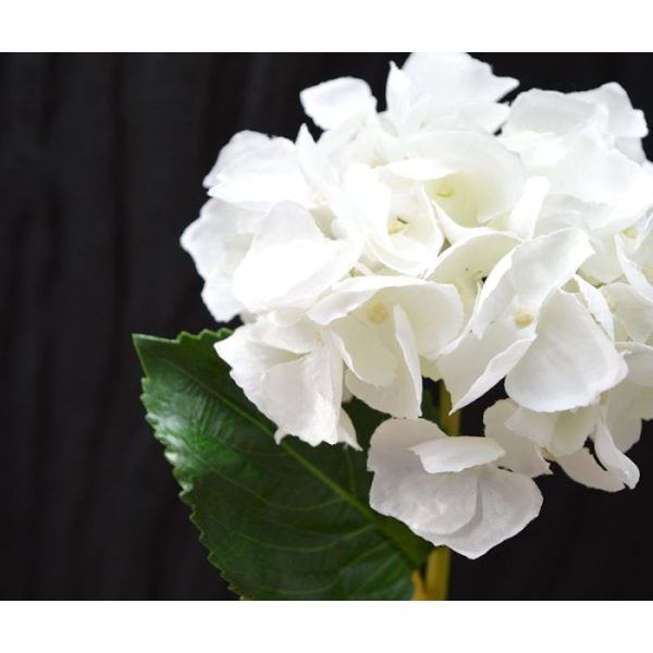 Kunst steelbloemen Hortensia Deluxe steelbloem 45 cm creme 2