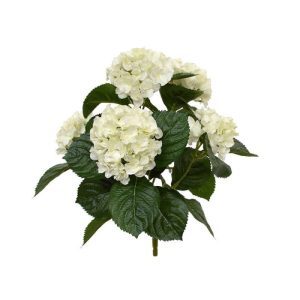 Dit schitterende zijden Hortensia boeket is net echt! Het kunstboeket is opgebouwd uit diverse takken en zijtakken en heeft 5 grote bloemen.  Met zijn vele grote en kleine bladeren in verschillende tinten is dit zijdeboeket een lust voor het oog.  De kunsthortensia wordt zonder pot geleverd zodat de kunstplant gemakkelijk in uw eigen pot opgestoken kan worden. De hoogte van de totale plant
