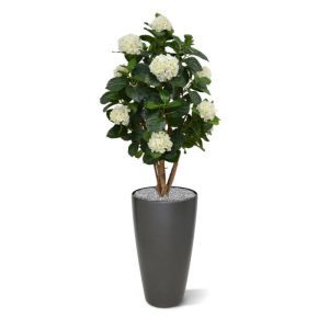 Deze schitterende zijden Hortensia is net echt! De kunstplant is opgebouwd uit 9 takken van echt hout en heeft 9 grote