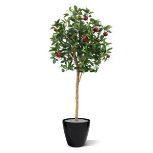 Met zijn kenmerkend gekarteld blad en zijn perfect nagemaakt appels