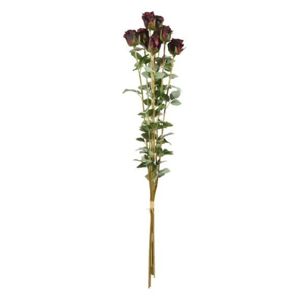 Kunst steelbloemen Kunst Rozenbundel x8 70 cm rood 2