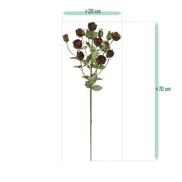 Kunst Trosrozentak 70 cm rood