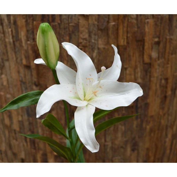 Kunst steelbloemen Lelie kunsttak Deluxe 55 cm creme 2