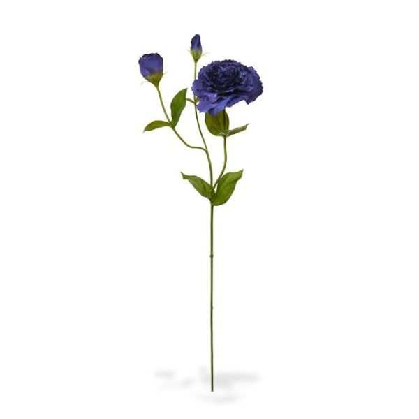 Lisianthus kunst steelbloem 80 blauw Deze schitterende Lisianthus kunst steelbloem is net echt! De kunstbloem is opgebouwd uit een steel met daarop een kunstzijden Lisianthus bloem en 2 zijtakken met knoppen. De grote bloem meet ongeveer 10 cm breed en is zeer verfijnd nagemaakt. De kunst Lisianthus wordt standaard als losse steel geleverd en kan daardoor makkelijk verwerkt worden tot prachtige kunstboeketten. De steel heeft een lengte van ongeveer 80 cm en is verkrijgbaar in het creme