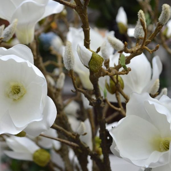 Kunst steelbloemen 9 kleinere bloemen en vele knoppen