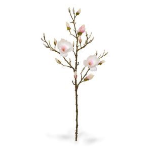 Een bijzonder hoog decoratief gehalte heeft deze kunst Magnolia Tak 100 cm roze. De kunsttak is zeer goed nagemaakt met verschillende zijtakken