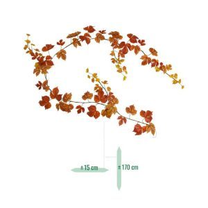 De Canadezen hebben het slim bekeken door deze bladvorm als nationaal symbool voor hun land te claimen. Want de prachtige Esdoornbladeren ofwel de Maple Leafs zijn een feestje om naar te kijken. En zeker deze fantastisch nagemaakte herfst variant in guirlande vorm. Geniet van het vergankelijke van het leven.