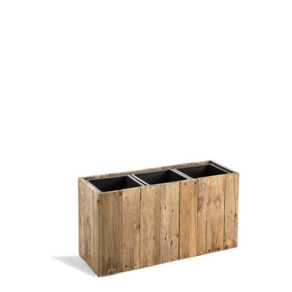 licht van gewicht en milieubewust. Met de houten potten en plantenbakken van de serie Marrone creëert u eenvoudig een natuurlijke sfeer. Omdat de producten van gerecycled hout zijn gemaakt