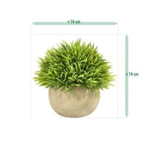 Mini Bamboe kunst grasplant 14 cm groen in potje