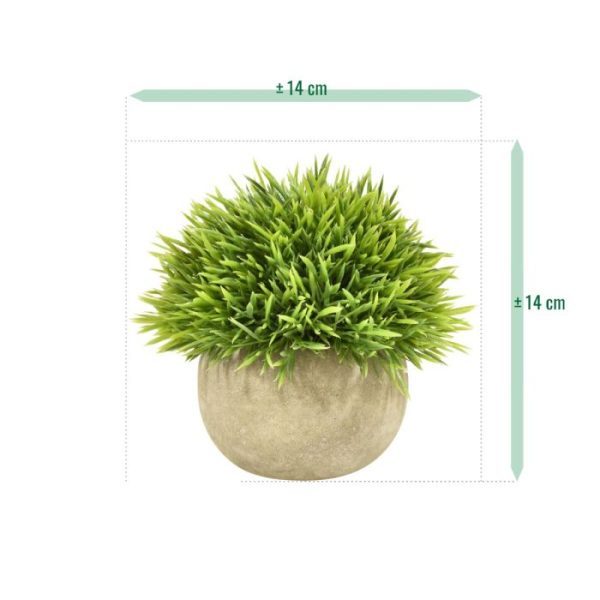 Mini Bamboe kunst grasplant 14 cm groen in potje
