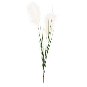 zijdezachte pluimen. Deze kunsttak van Pampas wordt als losse steel geleverd en kan daardoor eenvoudig met meerderen of in combinatie met andere siergrassen opgestoken worden. Leuk in een grote