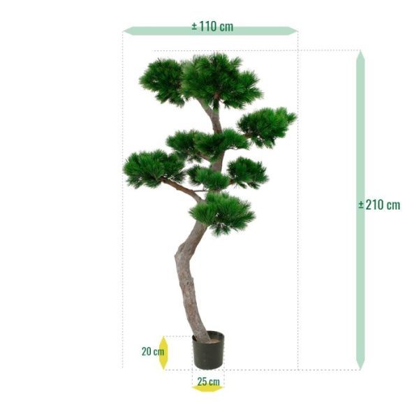 zodat deze eenvoudig in luxe hoge als ook lage sierpot geplaatst kan worden. Deze kunstbonsai wordt verstuurd met losse takken en zijn zelf zeer eenvoudig te monteren.