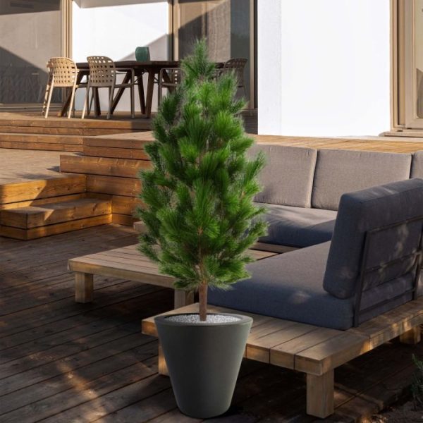Pinus-Deluxe-XL-130-cm-UV-Proof-6 zullen deze gedurende 8 jaar lang beschermt zijn tegen verkleuren. Let op! De stam is van echt hout en dus vatbaar voor weersinvloeden en zwammen. Voor een langere levensduur raden wij aan om de stam te behandelen met een primer of beits.