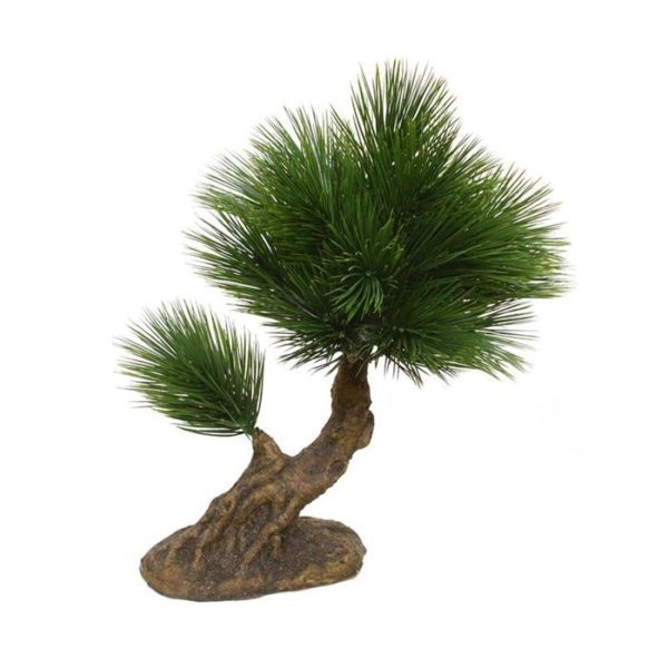 Kunstplanten balie of toonbank!   De Pinus Bonsai kunstplant wordt los geleverd en kunt u zelf in een sierpot of - schaal plaatsen. In lage brede potten of schalen staat deze kunstig nagemaakte bonsai Pinus het mooist. De totale hoogte is ongeveer 30-35 cm en de totale breedte is ongeveer 25-30 cm.