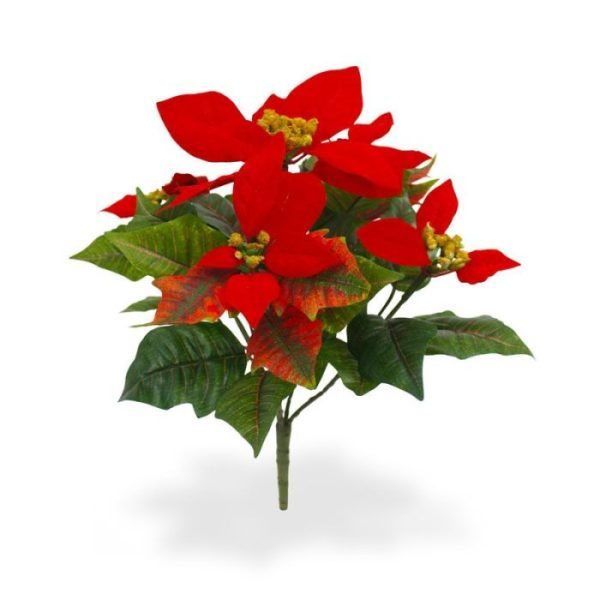 Poinsettia-kunstboeket-25-cm-rood-6 Poinsettia kunstboeket 25 cm rood 6