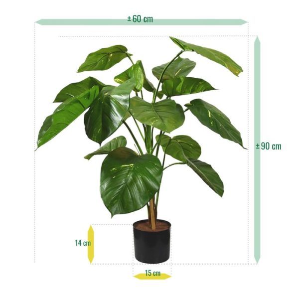 Pothos-deluxe-kunstplant-90-cm-3 welke ook wel eens als bijnaam de kunst Draken klimop wordt genoemd
