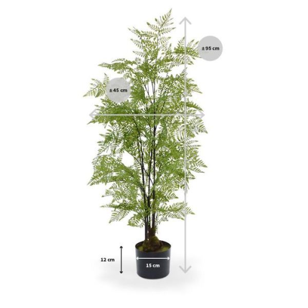 Pteridium kunstvaren 90 cm Een frisgroene varen als de Pteridium van 90 cm vormt een vrolijke blikvanger in elk interieur. Deze kunstvaren heeft een lange bladeren met bossige